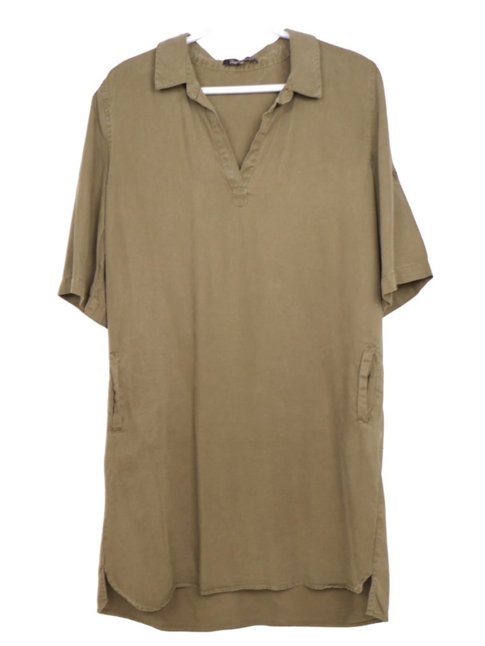 Velvet Heart Green Tencel Shirt Dress Large Utility Dress